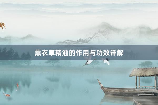 薰衣草精油的作用与功效详解