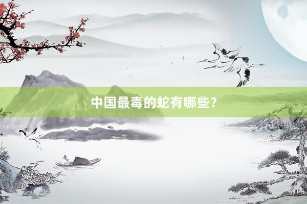 中国最毒的蛇有哪些？
